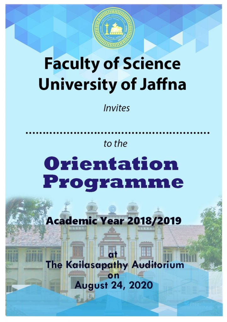 Enrolment and Orientation Programmes Faculty of Science University